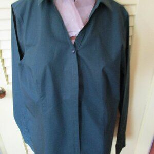 LL Bean  Deep Forest Green Cotton Button Down Women's Shirt